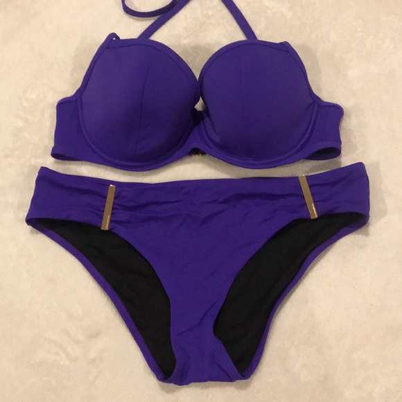 purple push up bikini